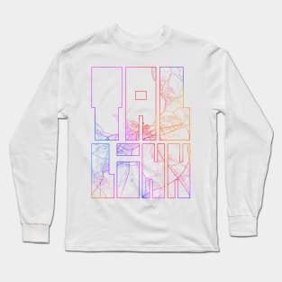 Tallinn, Estonia City Map Typography - Colorful Long Sleeve T-Shirt